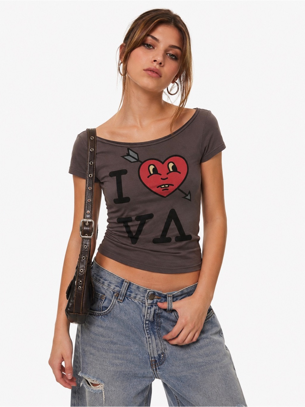 Vintage RVCA Womens Small I Love VA Graphic Tee Y2K Streetwear